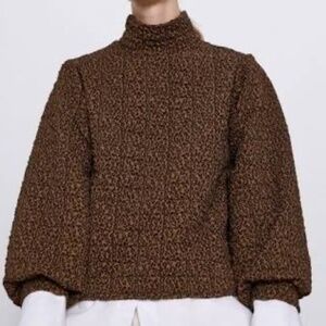 Leopard Print Mock Neck Sweater